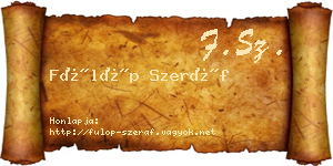 Fülöp Szeráf névjegykártya