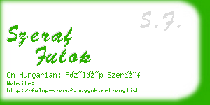 szeraf fulop business card
